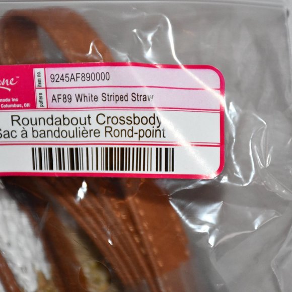 thirtyone Bags Thirty One Roundabout Crossbody White Stripe Straw